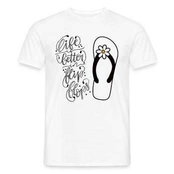 Flip Flops - Männer T-Shirt - Weiß - Vorne - AI Model Male 178 dark (178cm)
