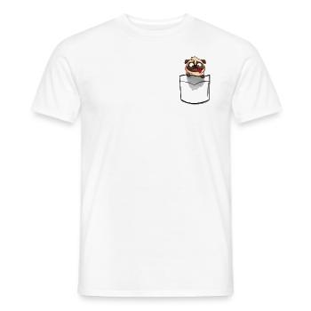 Chien dans la poche - T-shirt homme - blanc - Devant - AI Model Male 178 dark (178cm)