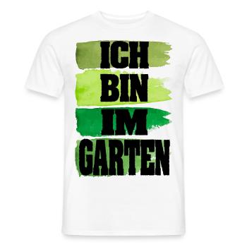 ich bin im garten - Männer T-Shirt - Weiß - Vorne - AI Model Male 178 dark (178cm)