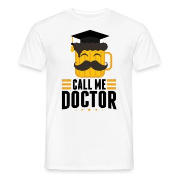 Docteur Doctor Thesis Doctor Robe Doctor - T-shirt homme - blanc - Devant - AI Model Male 178 dark (178cm)
