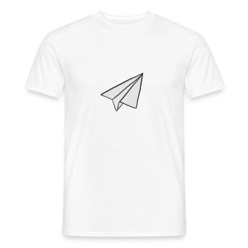 Avion en papier - T-shirt homme - blanc - Devant - AI Model Male 178 dark (178cm)