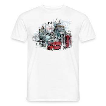Londres - T-shirt homme - blanc - Devant - AI Model Male 178 dark (178cm)