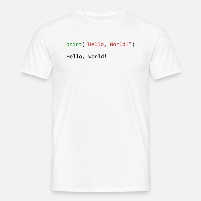 Programmeur de python cadeau Hello World - T-shirt homme - blanc
