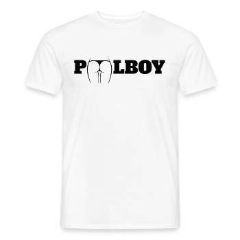 Pool Boy, Swimming Pool - Lifeguard Gift - Men's T-Shirt - white - Front - AI Model Male 178 dark (178cm)