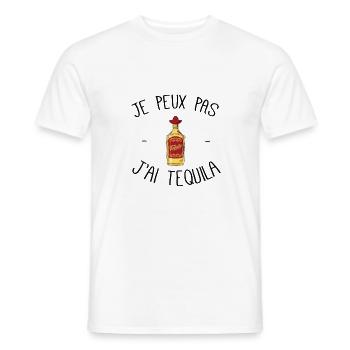Je peux pas j'ai tequila - T-shirt homme - blanc - Devant - AI Model Male 178 dark (178cm)