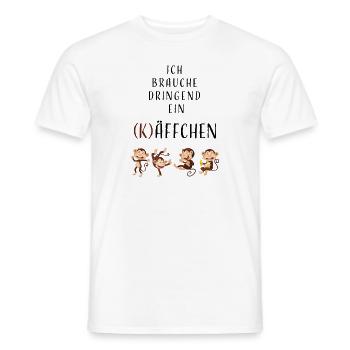 Ich brauche dringend ein (K)Äffchen - Geschenkidee - Männer T-Shirt - Weiß - Vorne - AI Model Male 178 dark (178cm)