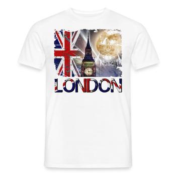 London England UK Flagge Big Ben Tower Bridge - Männer T-Shirt - Weiß - Vorne - AI Model Male 178 dark (178cm)