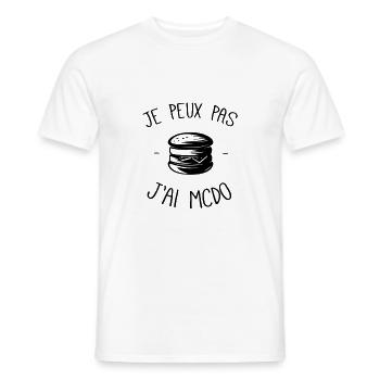 Je peux pas j'ai mcdo - T-shirt homme - blanc - Devant - AI Model Male 178 dark (178cm)