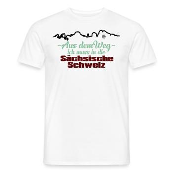 Aus dem Weg ich muss in die Sächsische Schweiz - Männer T-Shirt - Weiß - Vorne - AI Model Male 178 dark (178cm)