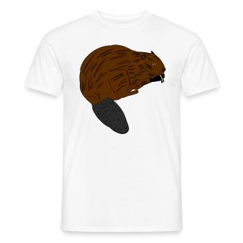 castor - T-shirt homme - blanc - Devant - AI Model Male 178 dark (178cm)