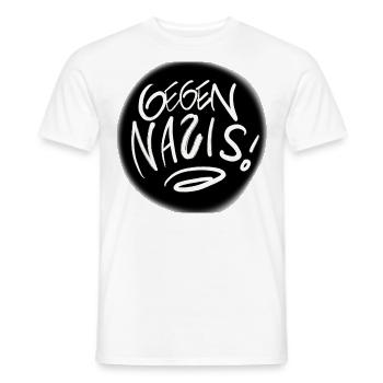 GEGEN NAZIS! - Männer T-Shirt - Weiß - Vorne - AI Model Male 178 dark (178cm)