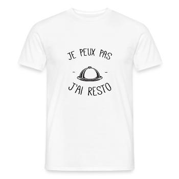 Je peux pas j'ai resto - T-shirt homme - blanc - Devant - AI Model Male 178 dark (178cm)
