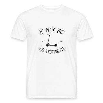 Je peux pas j'ai trottinette - T-shirt homme - blanc - Devant - AI Model Male 178 dark (178cm)