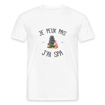 Je peux pas j'ai spa - T-shirt homme - blanc - Devant - AI Model Male 178 dark (178cm)