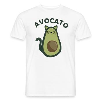 Avocat chat avocat avocate de manger amusant chat - T-shirt homme - blanc - Devant - AI Model Male 178 dark (178cm)