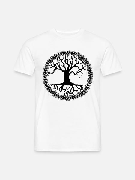 Lebensbaum Nord Wikinger Knoten Symbol Walhalla - Männer T-Shirt - Weiß