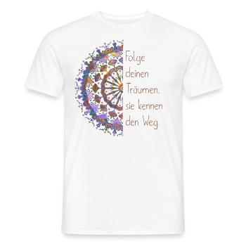 Mandala – Folge deinen Träumen/ Weg - lila - Männer T-Shirt - Weiß - Vorne - AI Model Male 178 dark (178cm)