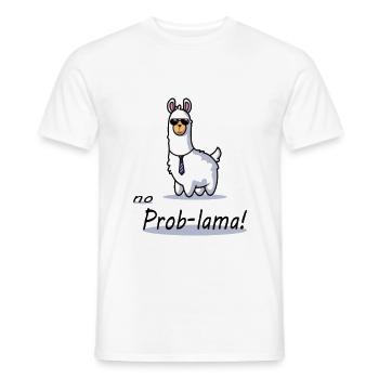 lustiges Lama no Prob-lama Cartoon Design - Männer T-Shirt - Weiß - Vorne - AI Model Male 178 dark (178cm)