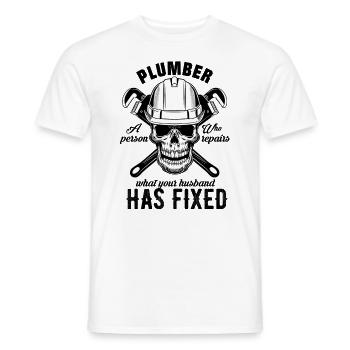 plumber - Men's T-Shirt - white - Front - AI Model Male 178 dark (178cm)