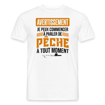 PARLER DE PÊCHE - T-shirt homme - blanc - Devant - AI Model Male 178 dark (178cm)