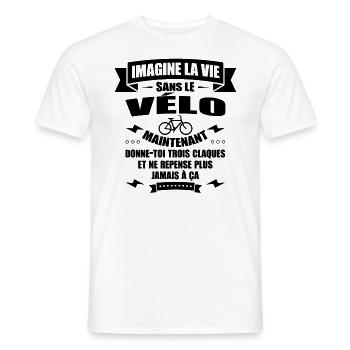 LA VIE SANS LE VÉLO - T-shirt homme - blanc - Devant - AI Model Male 178 dark (178cm)