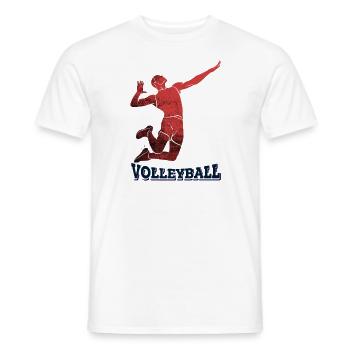 Volleyball man serve - Men's T-Shirt - white - Front - AI Model Male 178 dark (178cm)