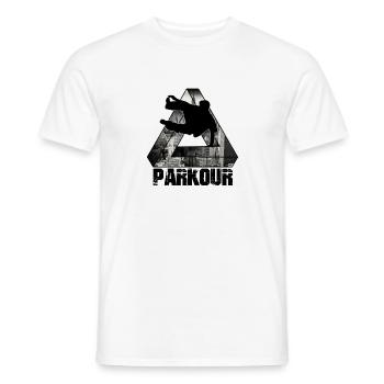 Parkour Dreieck Uncitycity Style - Männer T-Shirt - Weiß - Vorne - AI Model Male 178 dark (178cm)