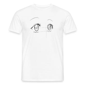 Manga skizzenhafte Augen - Männer T-Shirt - Weiß - Vorne - AI Model Male 178 dark (178cm)