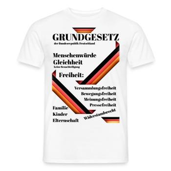 Grundgesetz - die wichtigsten Punkte - Männer T-Shirt - Weiß - Vorne - AI Model Male 178 dark (178cm)