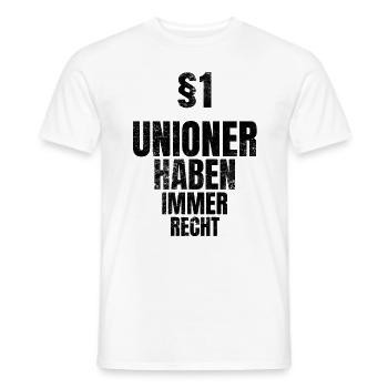 Regel 1 Unioner haben immer recht Fußball Spruch - Männer T-Shirt - Weiß - Vorne - AI Model Male 178 dark (178cm)