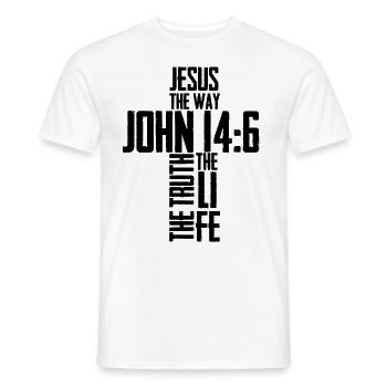 Christlicher Bibelvers Religion Kreuz - Männer T-Shirt - Weiß - Vorne - AI Model Male 178 dark (178cm)