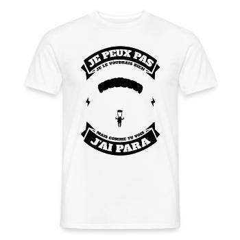 JE PEUX PAS J'AI PARACHUTE - T-shirt homme - blanc - Devant - AI Model Male 178 dark (178cm)