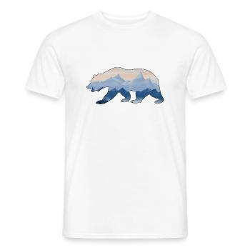 Bear and mountains - Men's T-Shirt - white - Front - AI Model Male 178 dark (178cm)