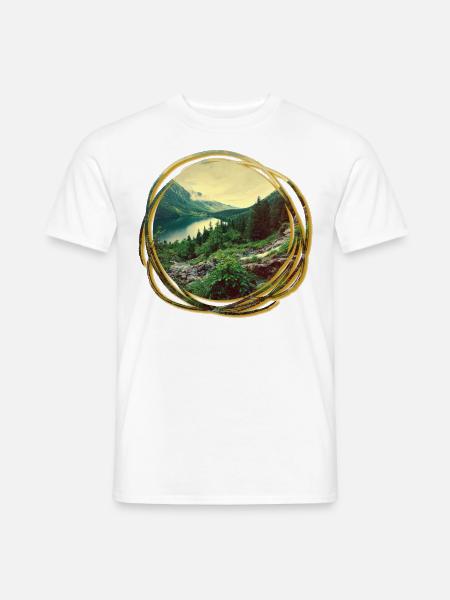 Natur Abenteuer Adventure Wald Berge Mountains See - Männer T-Shirt - Weiß