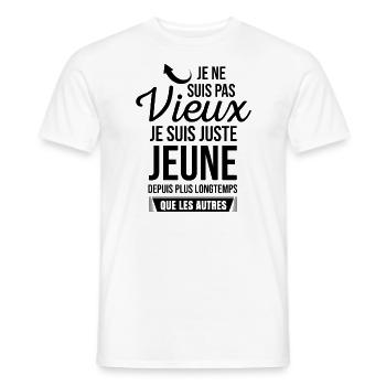 JE NE SUIS PAS VIEUX - T-shirt homme - blanc - Devant - AI Model Male 178 dark (178cm)