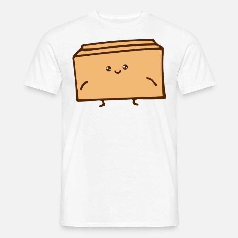 Karton - Lustig - Verpackung - Männer T-Shirt - Weiß
