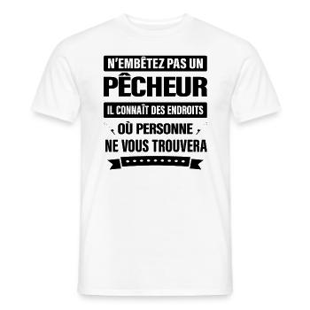 N'EMBÊTEZ PAS UN PÊCHEUR - T-shirt homme - blanc - Devant - AI Model Male 178 dark (178cm)
