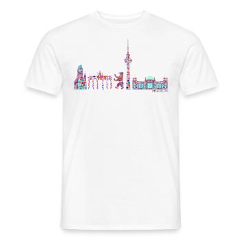 Berlin T-Shirt - Berlin Skyline Shirt - I Love - Men's T-Shirt - white - Front - AI Model Male 178 dark (178cm)