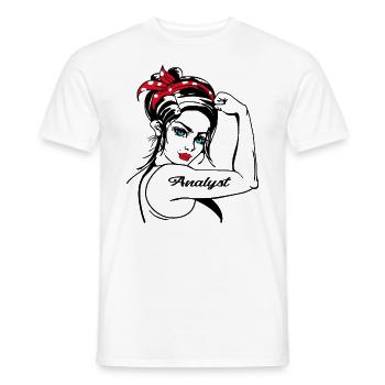 Analystin Rosie The Riveter - Männer T-Shirt - Weiß - Vorne - AI Model Male 178 dark (178cm)