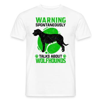 Redet über Irischer Wolfshund Windhund Spruch - Männer T-Shirt - Weiß - Vorne - AI Model Male 178 dark (178cm)