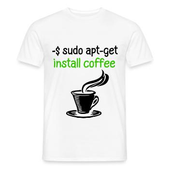 Programmeur de café Tux Linux Coding Sort - T-shirt homme - blanc - Devant - AI Model Male 178 dark (178cm)