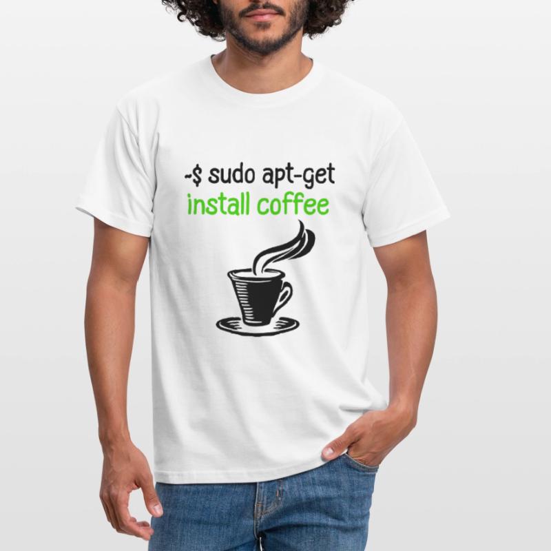 Coffee Programmer Tux Linux Coding Saying Men's T-Shirt