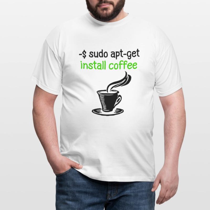 Kaffee Programmierer Tux Linux Coding Spruch Männer T-Shirt