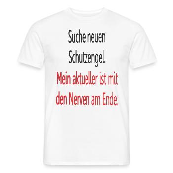 Spruch Schutzengel - Männer T-Shirt - Weiß - Vorne - AI Model Male 178 dark (178cm)