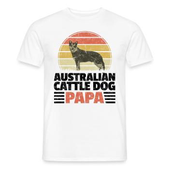 Australian Cattle Dog Papa Cattle Dog Sort - T-shirt homme - blanc - Devant - AI Model Male 178 dark (178cm)