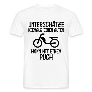Puch Maxi mit Moped Spruch Geschenk ddr Opa - Männer T-Shirt - Weiß - Vorne - AI Model Male 178 dark (178cm)