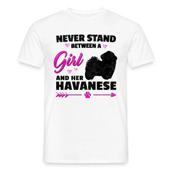 Mädchen mit Havaneser lustiger Haushund Spruch - Männer T-Shirt - Weiß - Vorne - AI Model Male 178 dark (178cm)