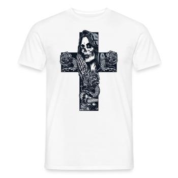 Crâne crâne crânes os du crâne - T-shirt homme - blanc - Devant - AI Model Male 178 dark (178cm)