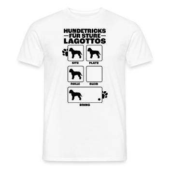 Lagotto Romagnolo Hundetricks Trüffelhund Geschenk - Männer T-Shirt - Weiß - Vorne - AI Model Male 178 dark (178cm)