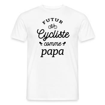 FUTUR CYCLISTE COMME PAPA - T-shirt homme - blanc - Devant - AI Model Male 178 dark (178cm)